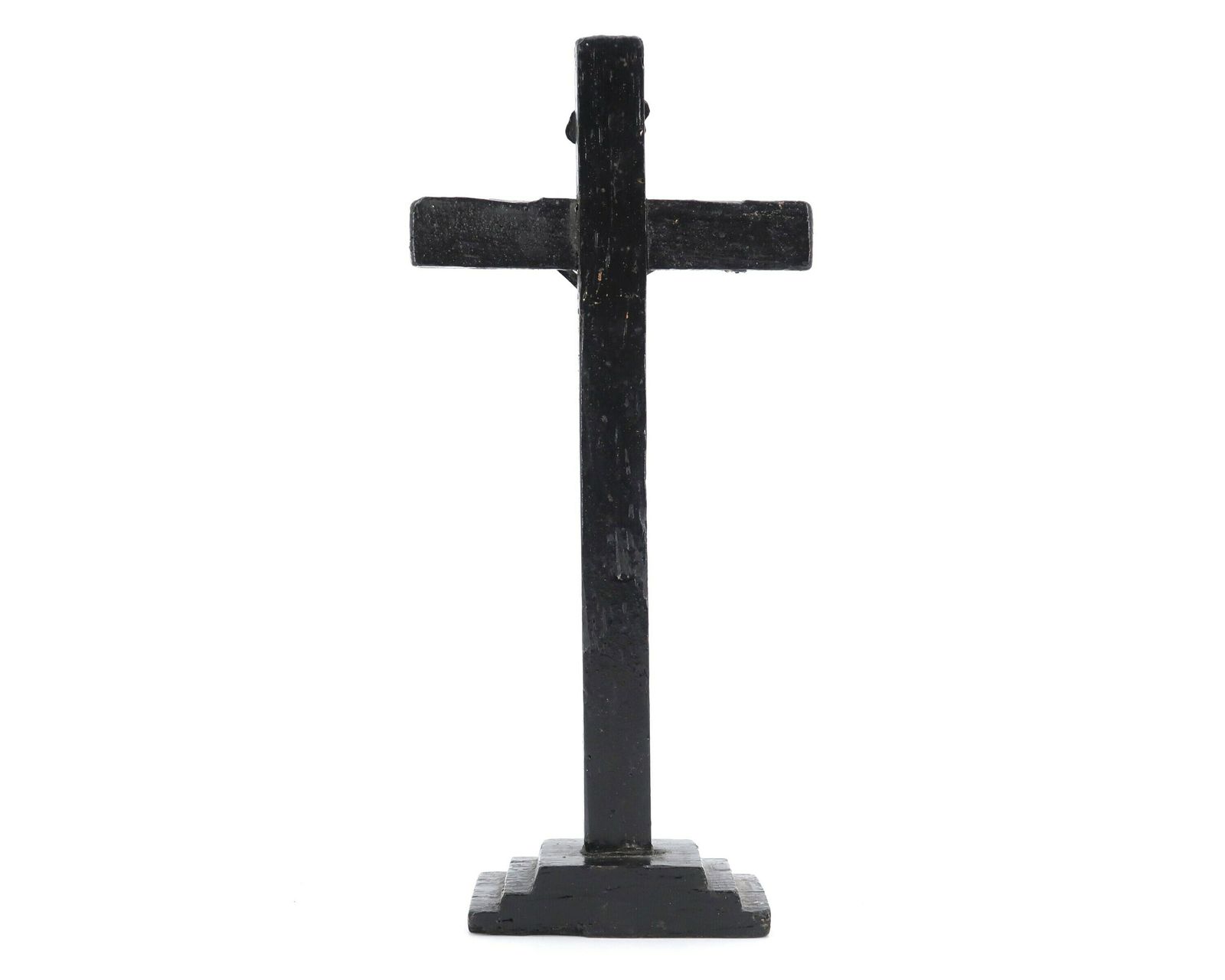 French Black And Grey Wooden Desk Crucifix, 1930s / Cross, Religion, Jesus photo vinterior