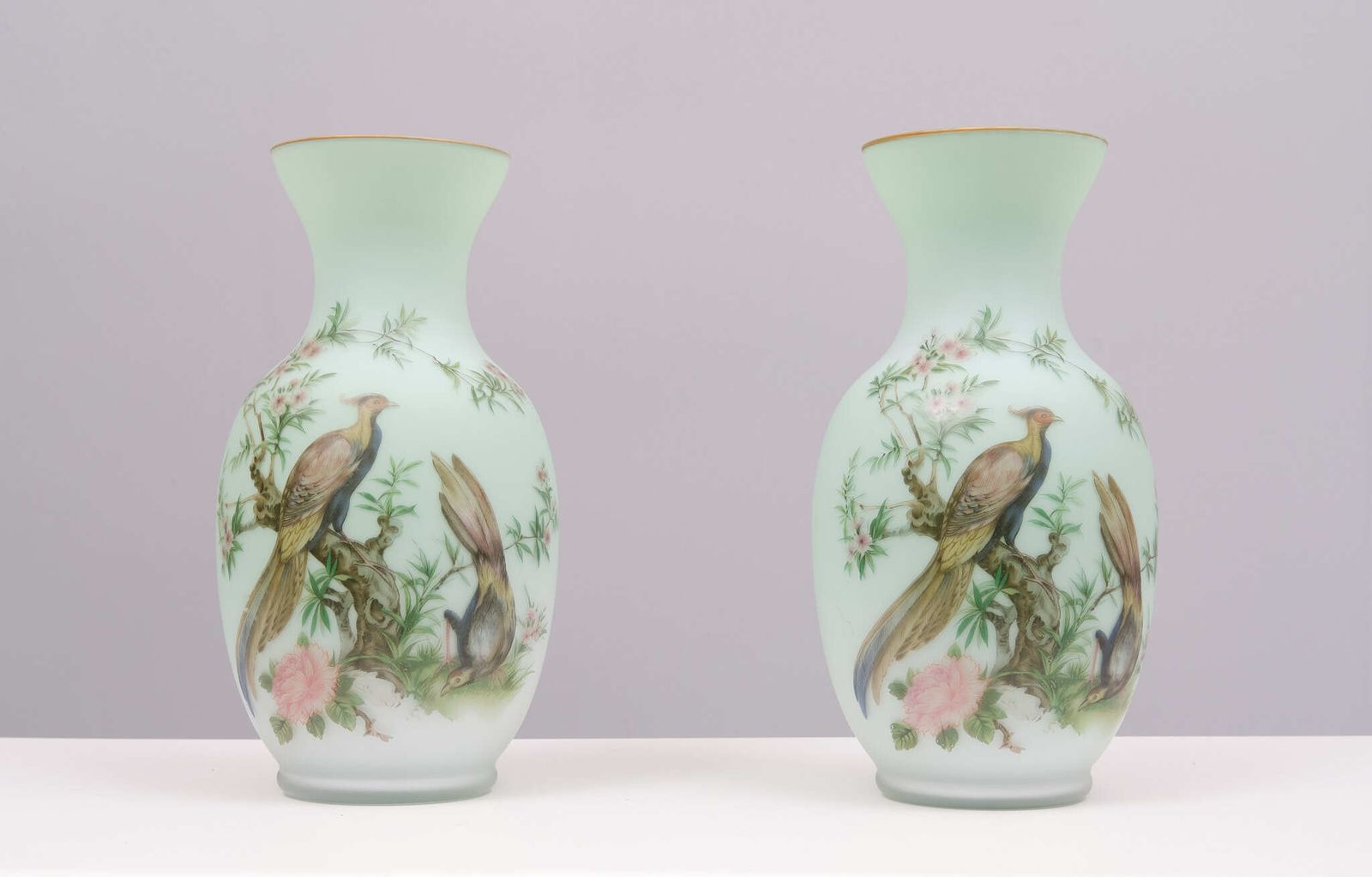 Norleans – Made In Italy – Opaline Glazen Handgeschilderde Vazen