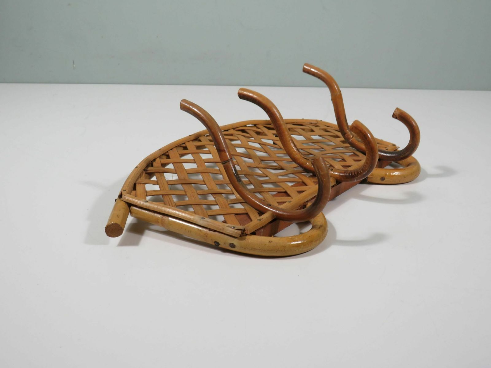 Wall Coat Rack In Bamboo, Mid Century, Italy 1960 1970 photo vinterior
