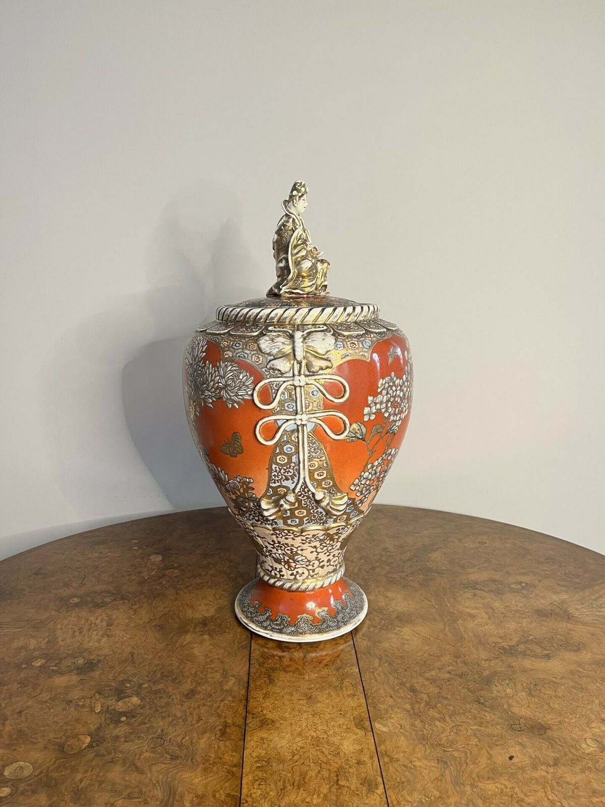 Quality Large Antique Japanese Satsuma Lidded Vase photo buy