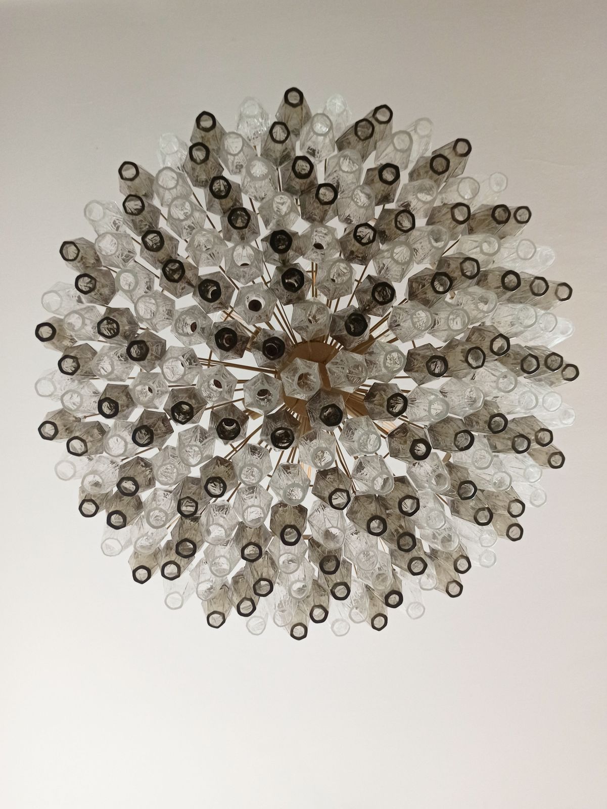 Amazing Murano Glass Candelier   185 Poliedri Clear And Smoked photo for sale