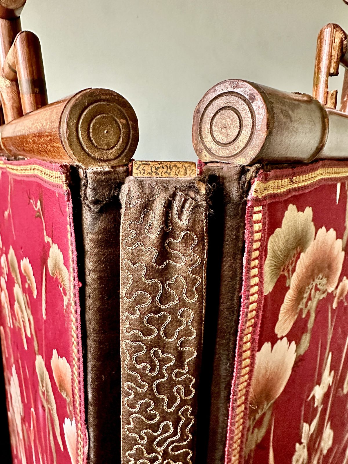 Large C19th Japanese Silk & Bamboo Screen Or Room Divider photo buy
