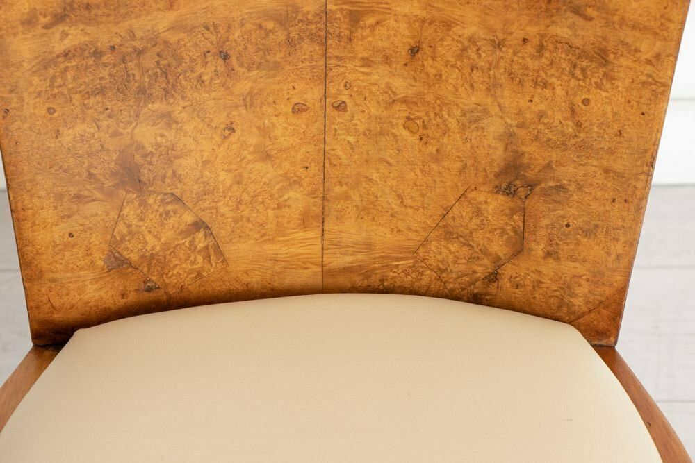 photo buy Art Deco Burr Walnut Dining Table & Six Chairs, British C.1930