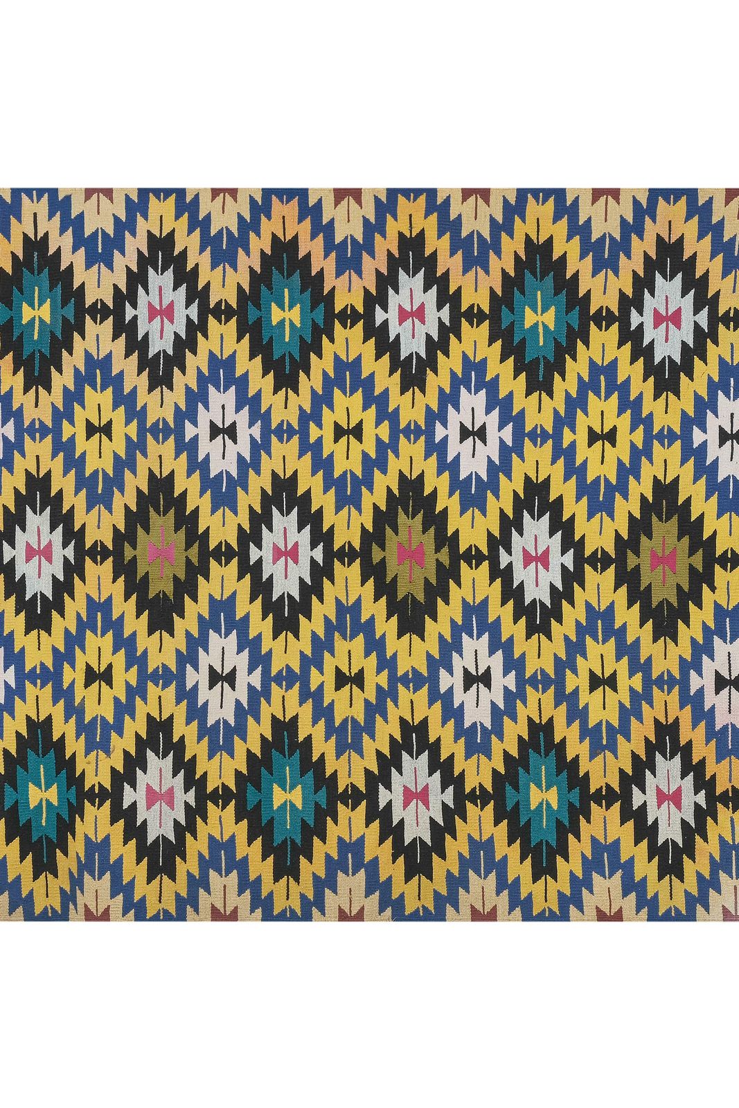 photo furniture Vintage Diamond Pattern Turkish Kilim Rug  198 X 283 Cm