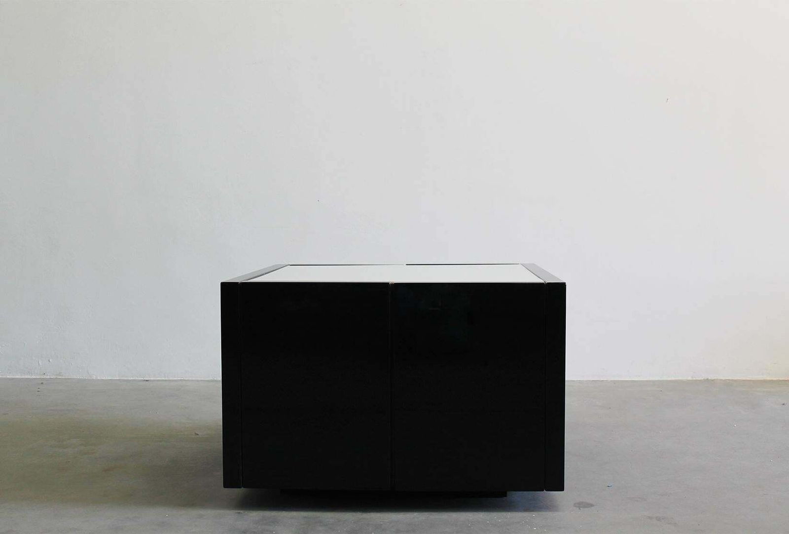 Furniture Massimo & Lella Vignelli Set Of Two Black Saratoga Bar Cabinet By Poltronova photo