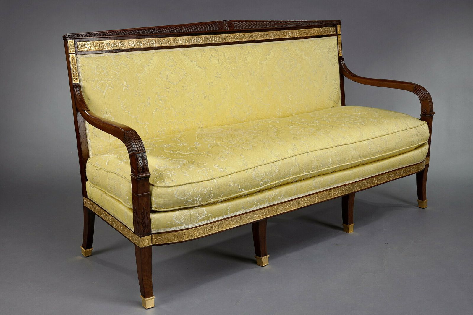 Mahogany Living Room Set With Four Armchairs, Two Bergères And A Sofa photo 13137.0