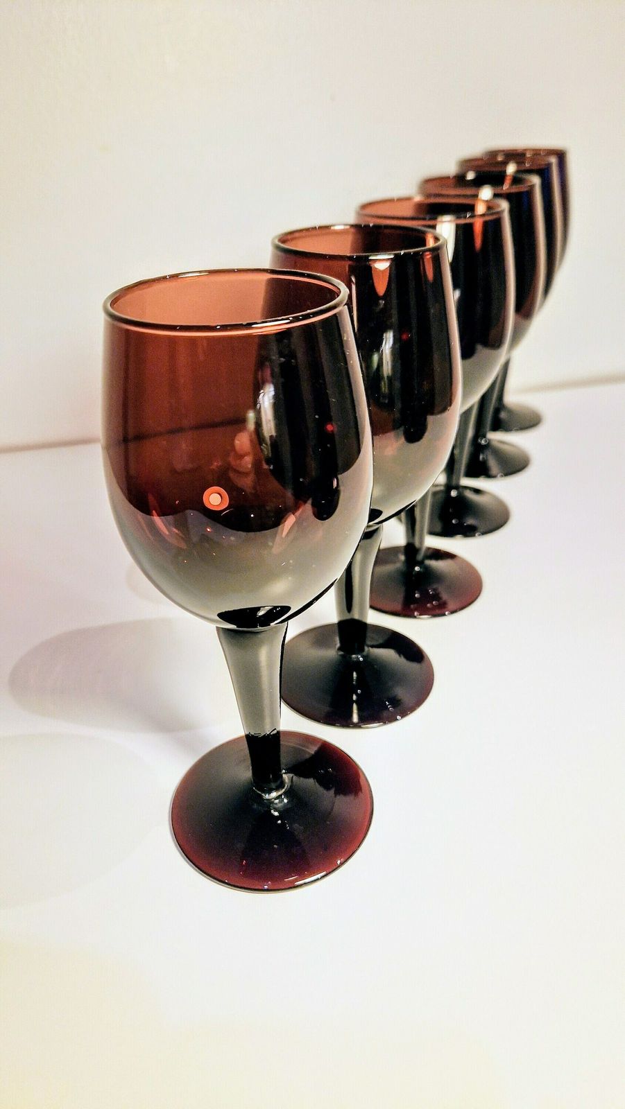 photo furniture Set Of Six Amethyst Stemmed Small Wine Glasses