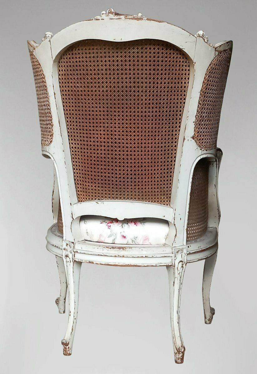 Wingress With Ears Cannage Style Louis XV Fabric Pink Flowers Jean Monro photo furniture