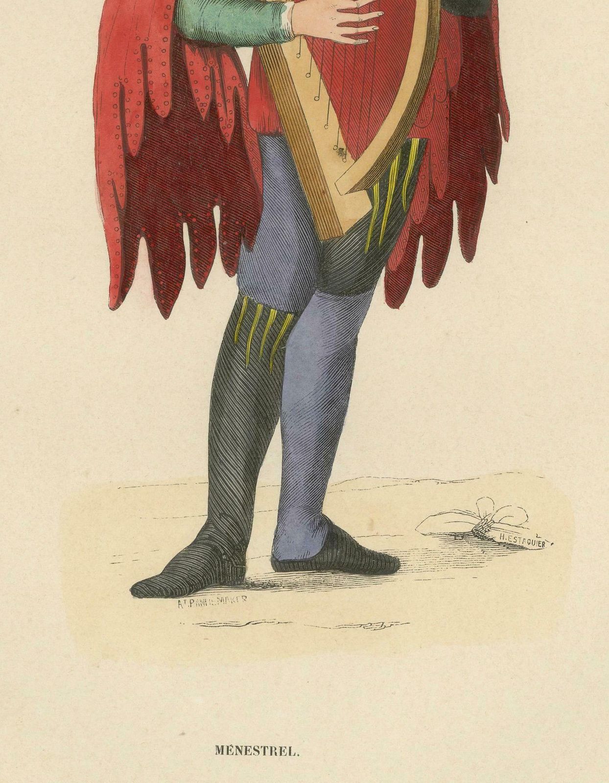 The Melancholic Minstrel: A Musical Performer's Attire, Published In 1847 photo furniture