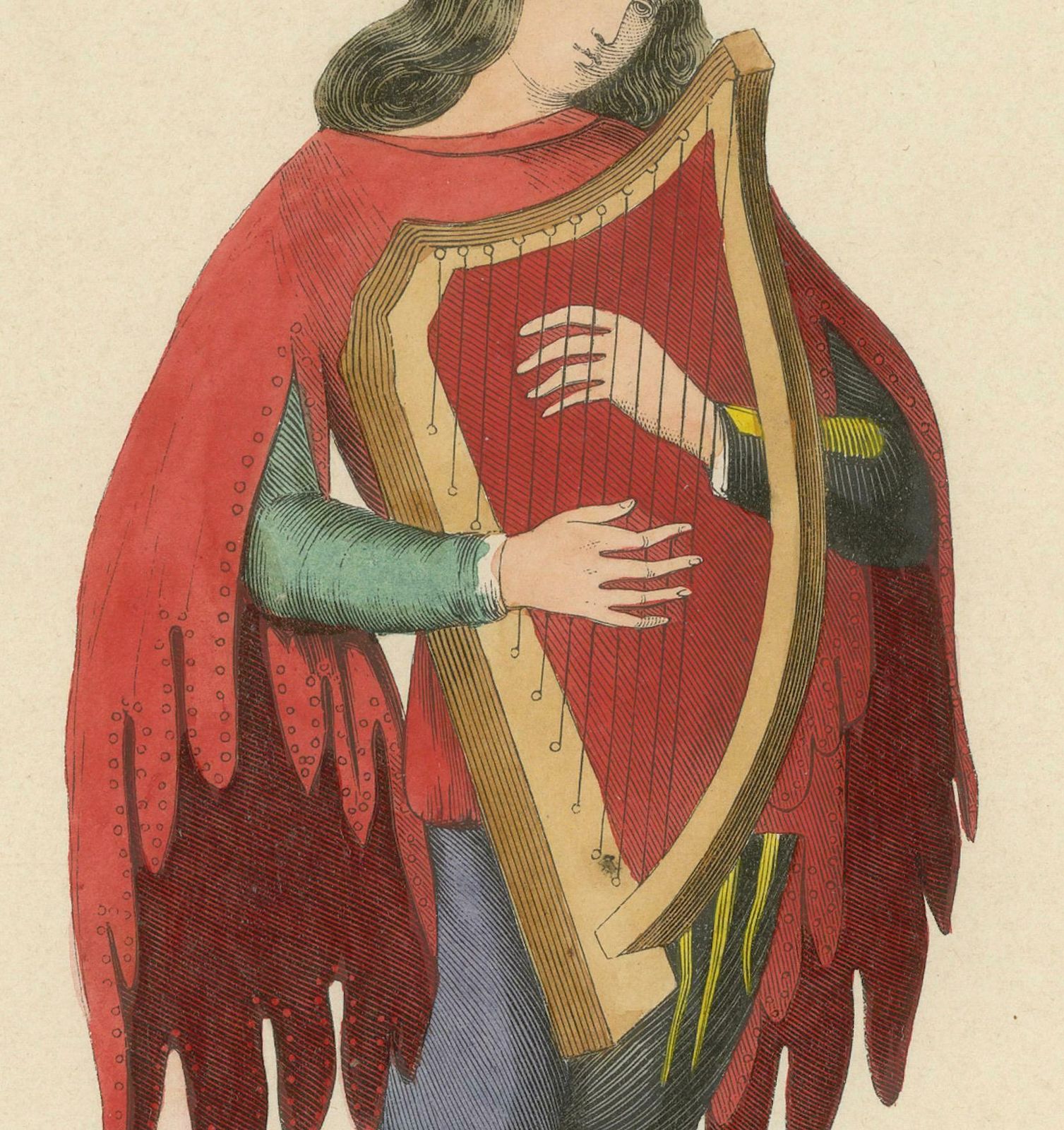 The Melancholic Minstrel: A Musical Performer's Attire, Published In 1847 photo for sale