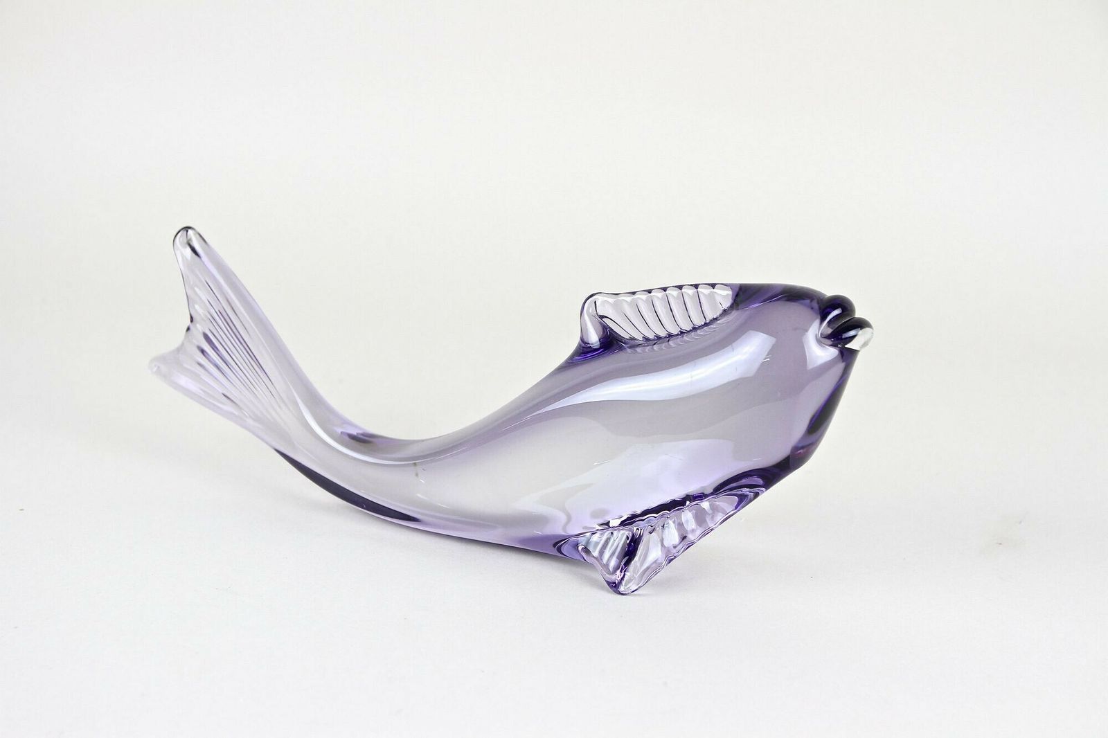 Contemporary Purple Murano Glass Fish, Italy Circa 1970 photo Art