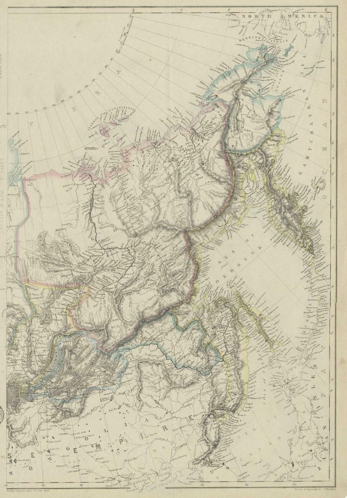 Old Map Of Russia Originating From The 'Weekly Dispatch Atlas', Ca.1865 photo for sale