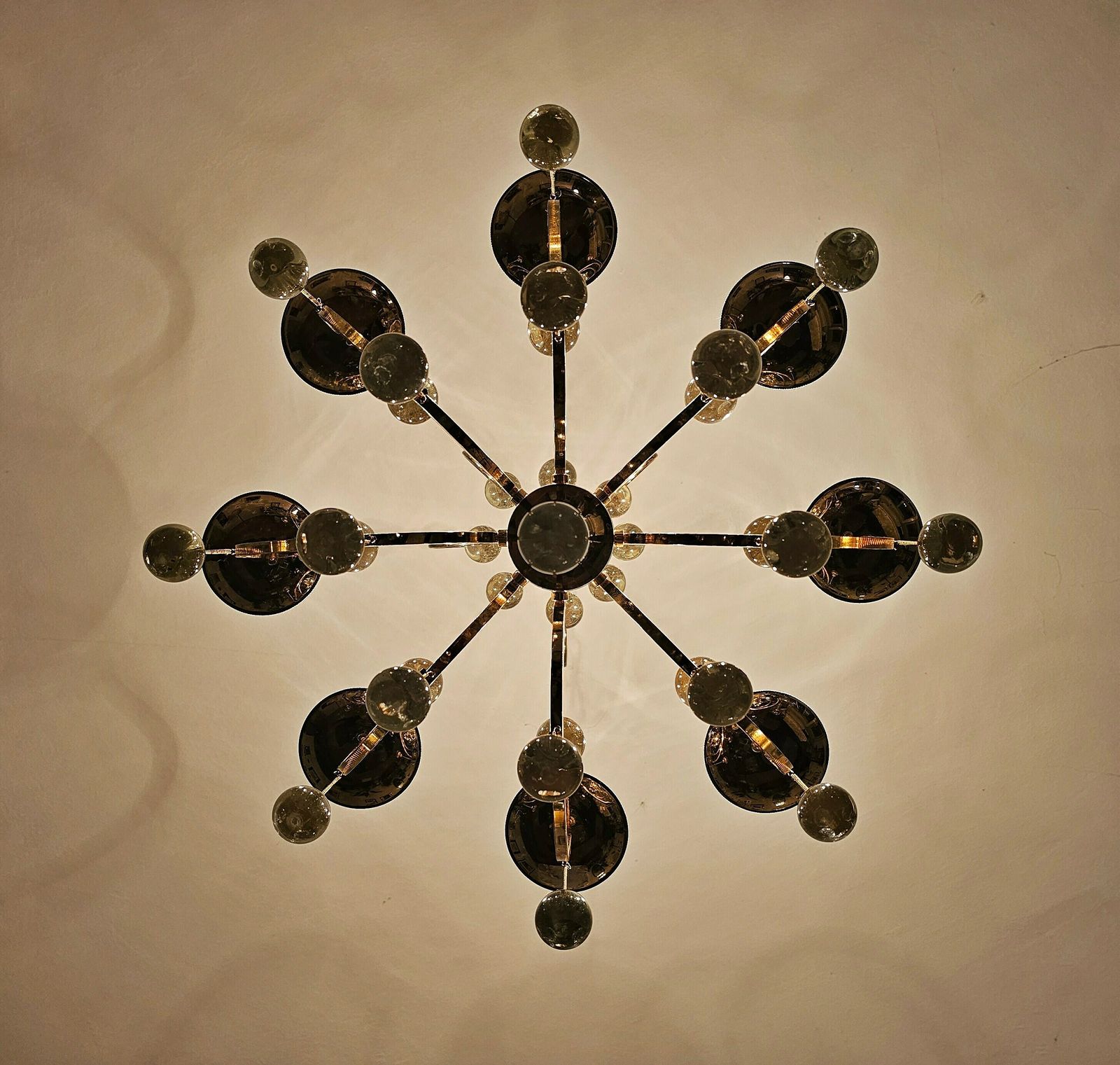photo furniture Rare Mid Century Modern Crystal And Gilt Bronze Chandelier By Gaetano Sciolari // Made In Italy In 1960s