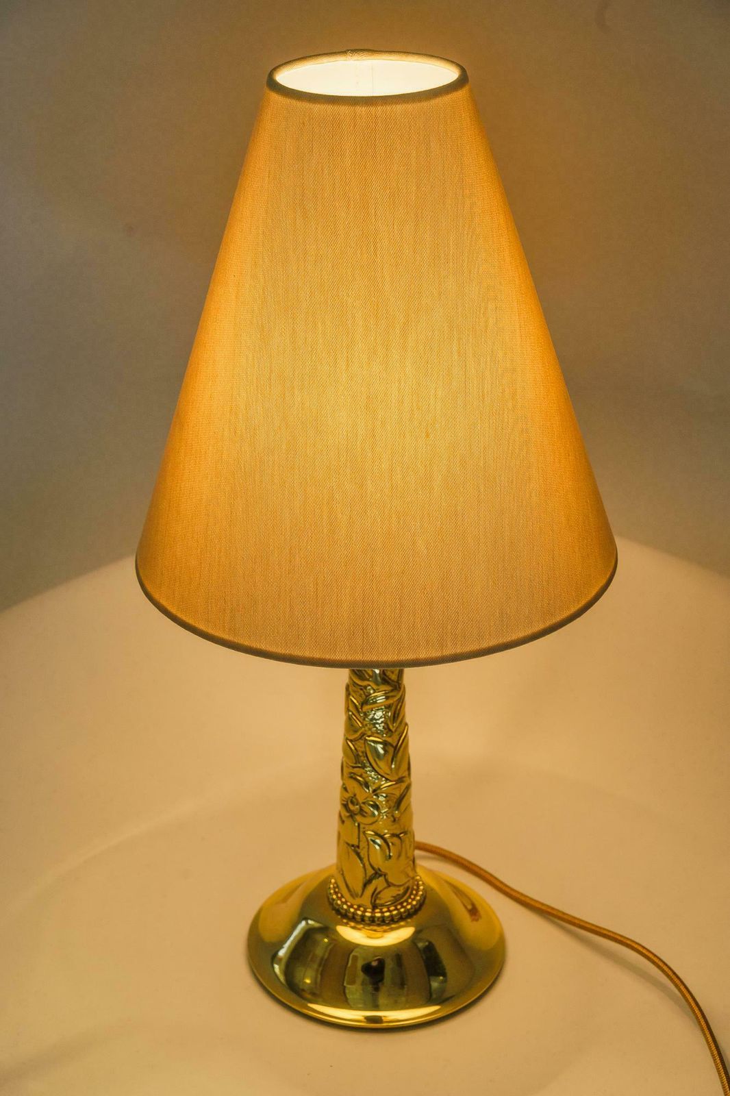 Big Art Deco Table Lamp With Fabric Shade Around 1920s photo furniture