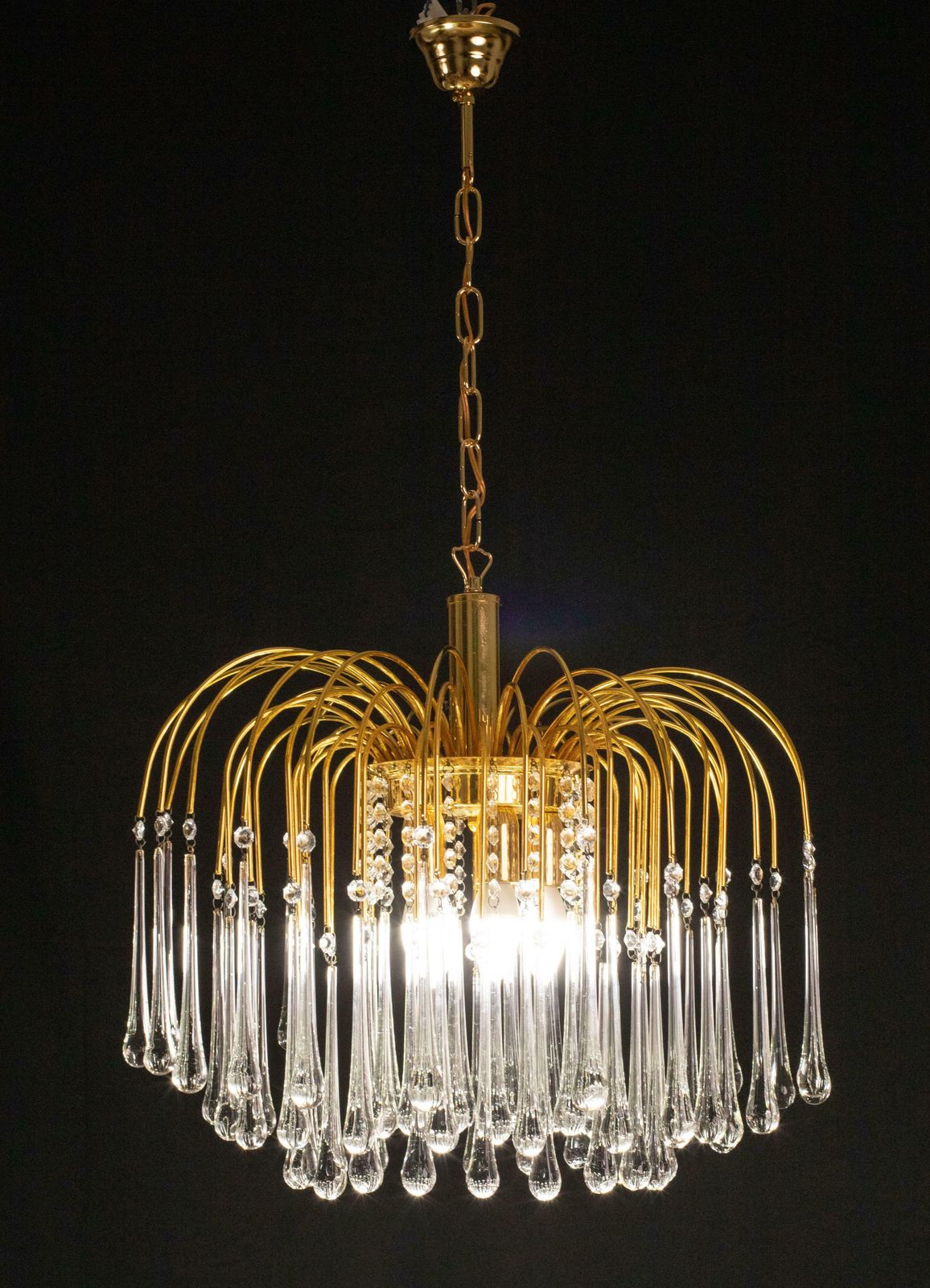 Pair Of Lady White, Murano Chandelier White Drops, 1970s photo 3053.0