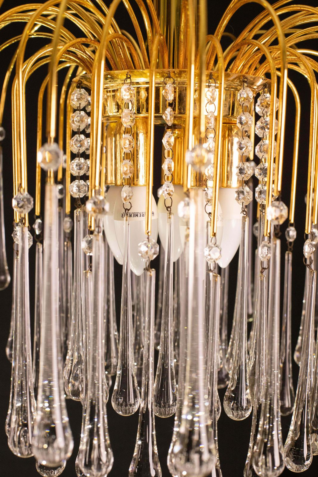 photo furniture Pair Of Lady White, Murano Chandelier White Drops, 1970s