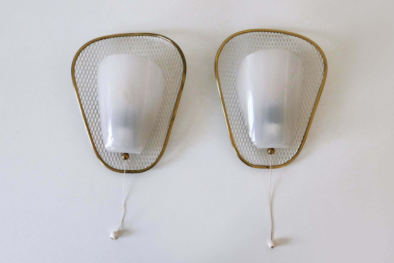 photo furniture Set Of Two Rare & Elegant Mid Century Modern Sconces Or Wall Lamps Germany 1950s