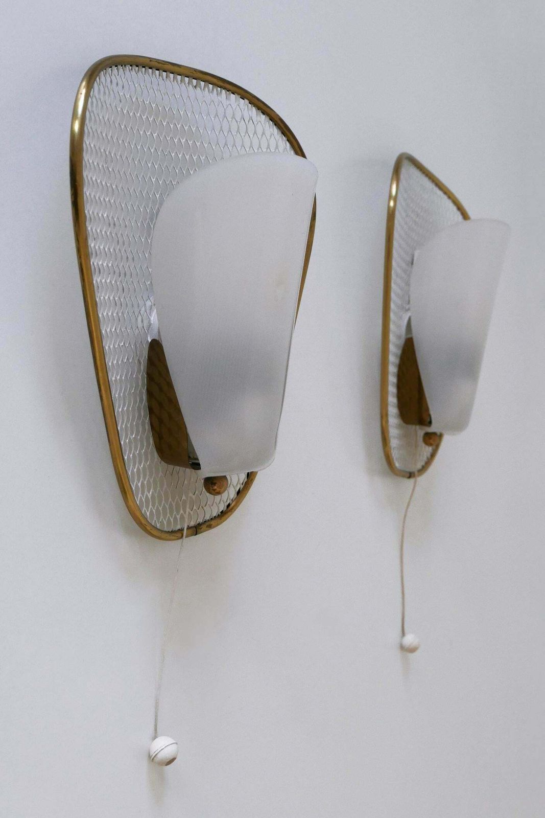 photo buy Set Of Two Rare & Elegant Mid Century Modern Sconces Or Wall Lamps Germany 1950s