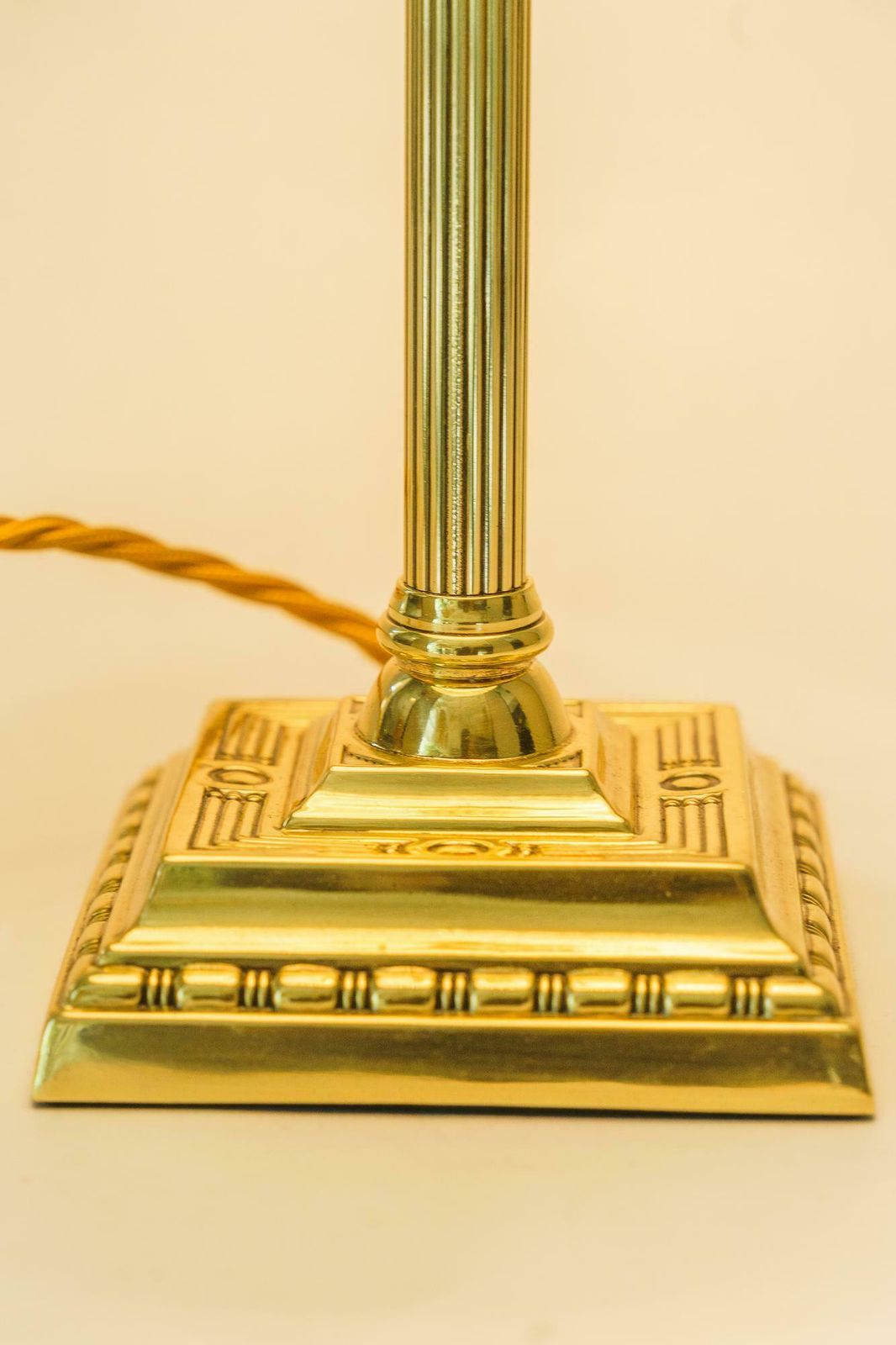 Art Deco Table Lamp Vienna Around 1920s With Opal Glass Shade And Glass Sticks photo vintage
