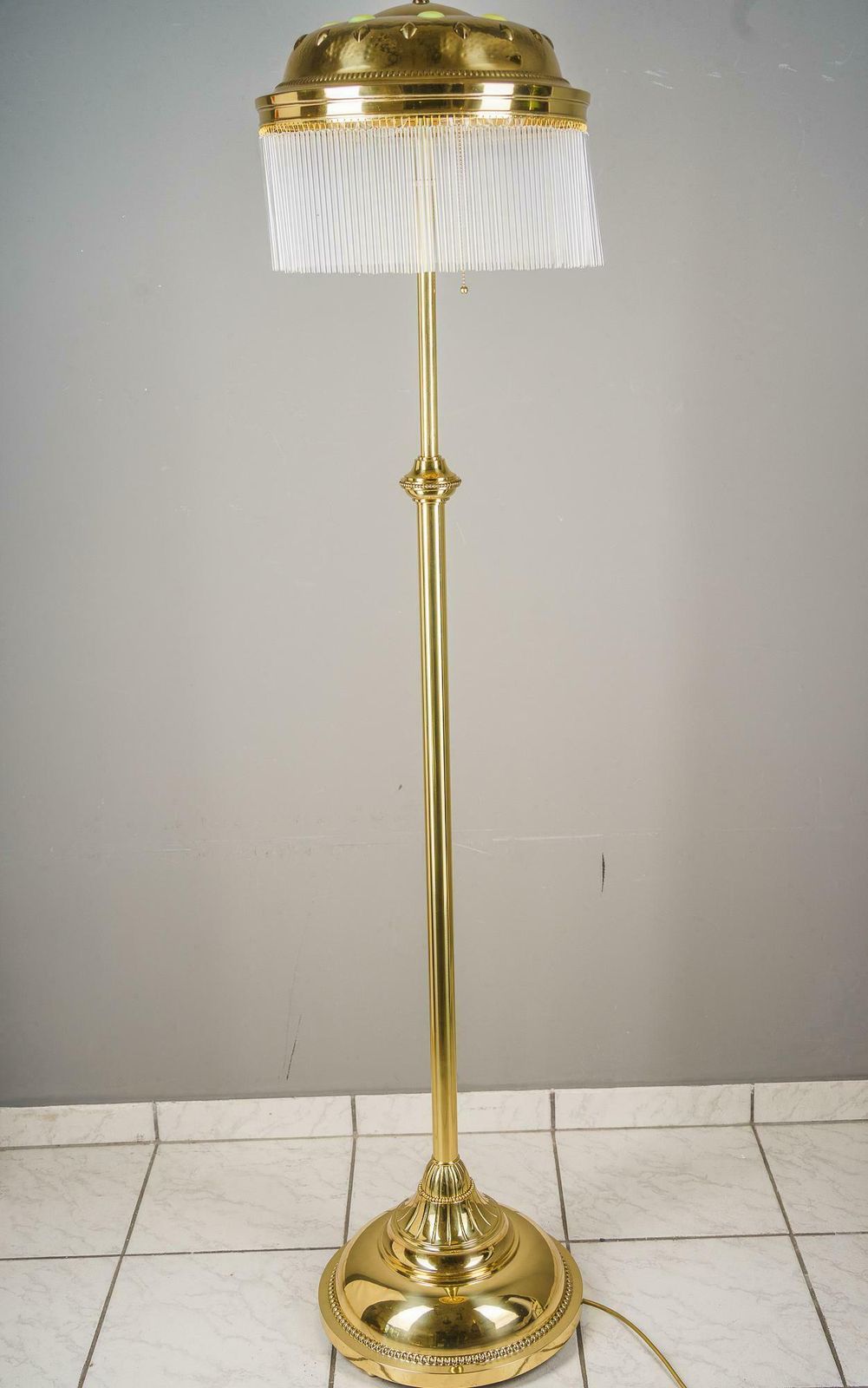 Adjustable Art Deco Floor Lamp With Opaline Glass Stones On The Shade 1920s photo furniture
