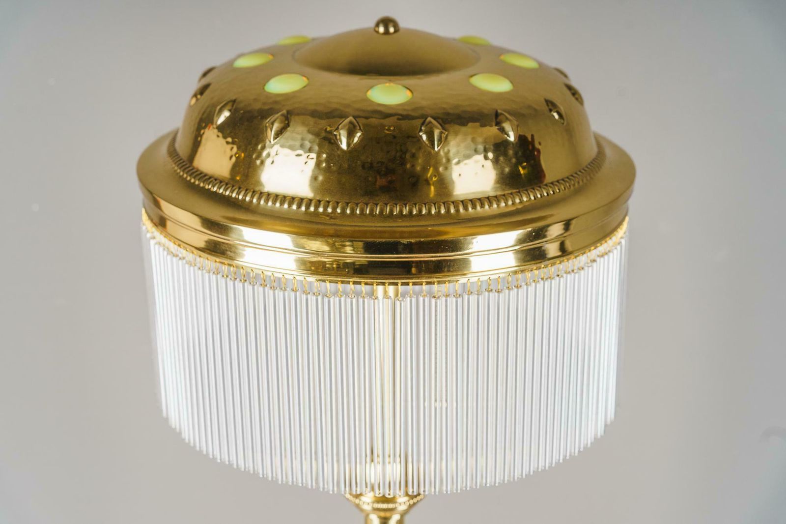 Adjustable Art Deco Floor Lamp With Opaline Glass Stones On The Shade 1920s photo 2442.0