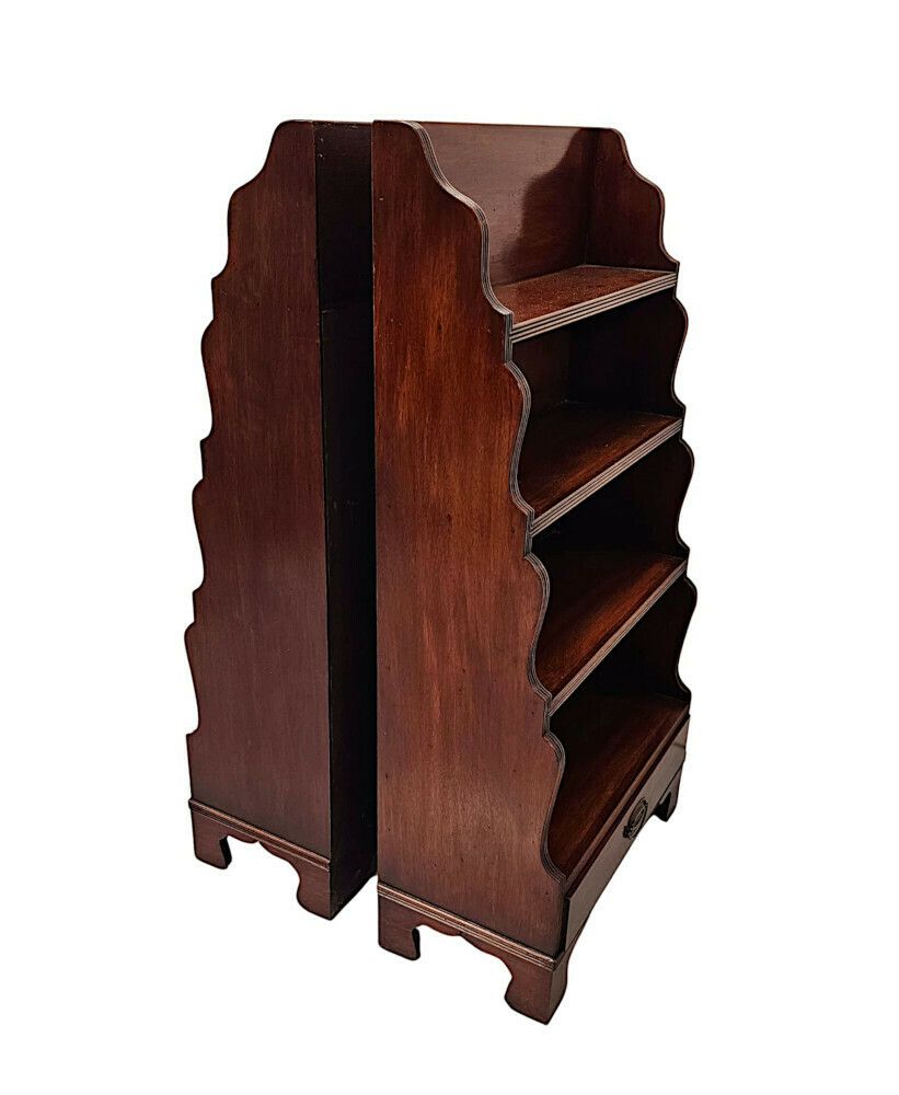 A Fabulous Pair Of Edwardian Waterfall Bookcases photo Furniture