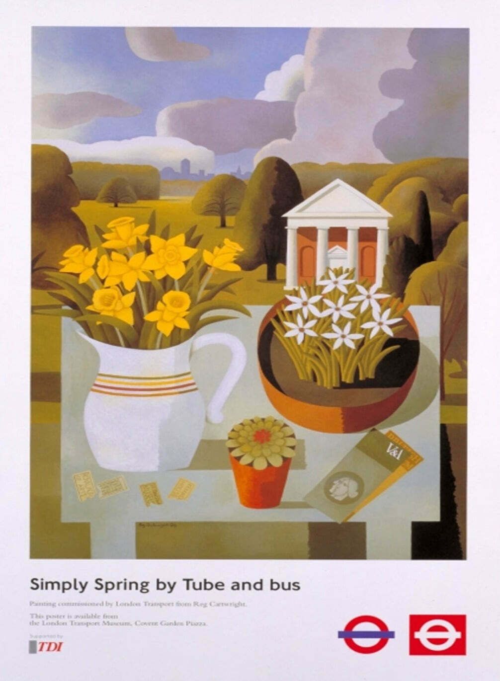 Tfl   Simply Spring By Tube And Bus Original Vintage Poster