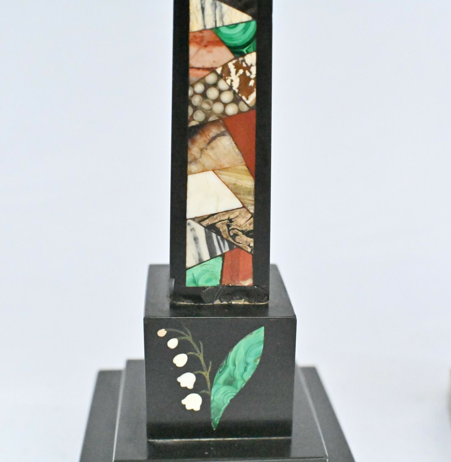 Art Pair Grand Tour Obelisks Marble Pietra Dura photo