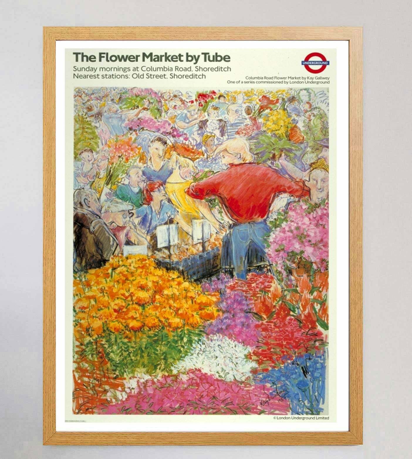 Tfl   The Flower Market By Tube  Original Vintage Poster photo Art