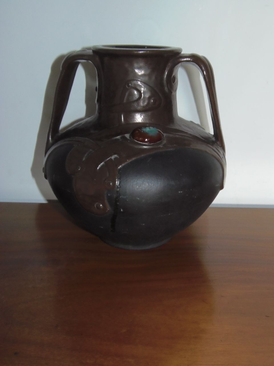 Arts And Crafts Jewelled Vase .