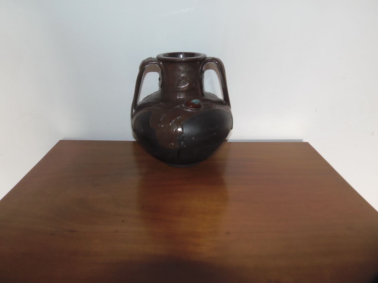 175.0 Arts And Crafts Jewelled Vase . photo