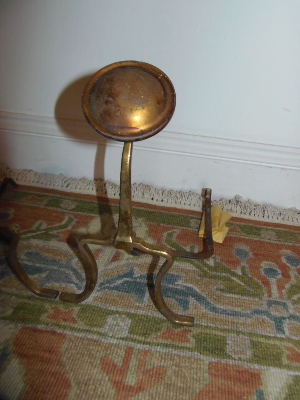A Pair Of Arts And Crafts Brass Fire Dogs . photo 175.0