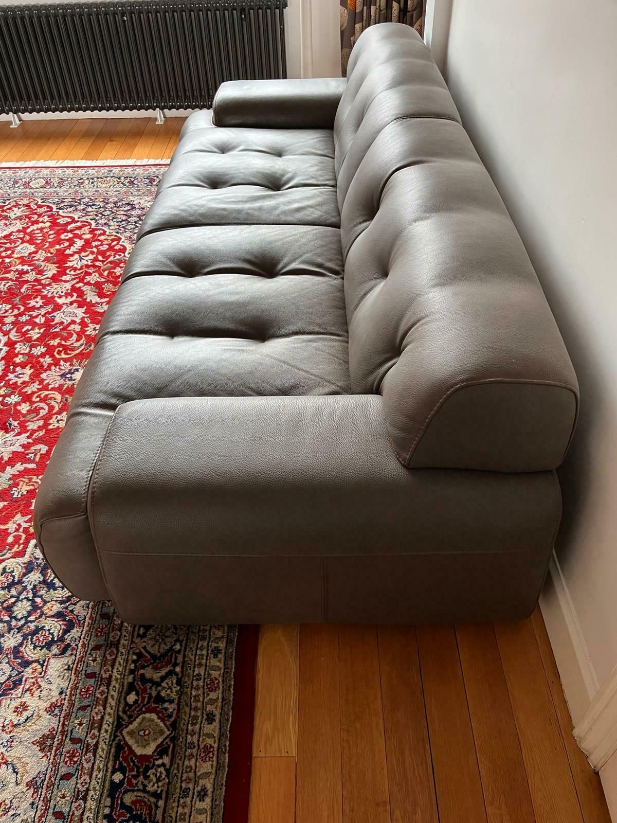 Designer Roche Bobois Blogger Large 3 Seat Sofa Leather Brown Rrp 10000 photo 5000.0