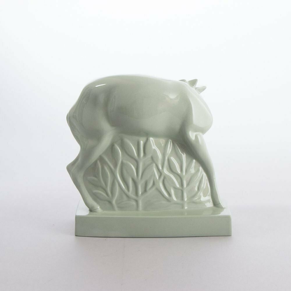 Art Deco John Skeaping For Wedgwood ''Fallow Deer'' In Celadon Glaze, Signed C.1930 photo furniture