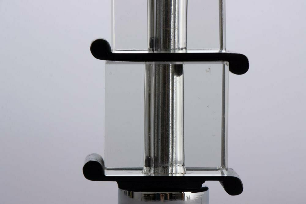 Art Deco Table Lamp On Stepped Glass Base With Original Opal Glass Coolie Shade photo Lighting
