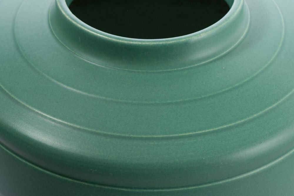 Art Deco Keith Murray For Wedgwood Matt Green Glazed Shoulder Vase, Signed C.1930 photo for sale