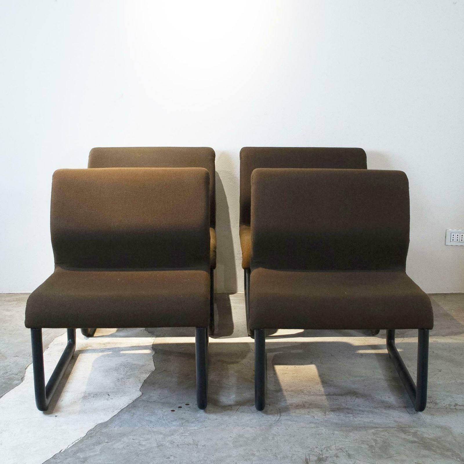 Italian Tecno Set Of Four Armchairs Form 80s photo vinterior