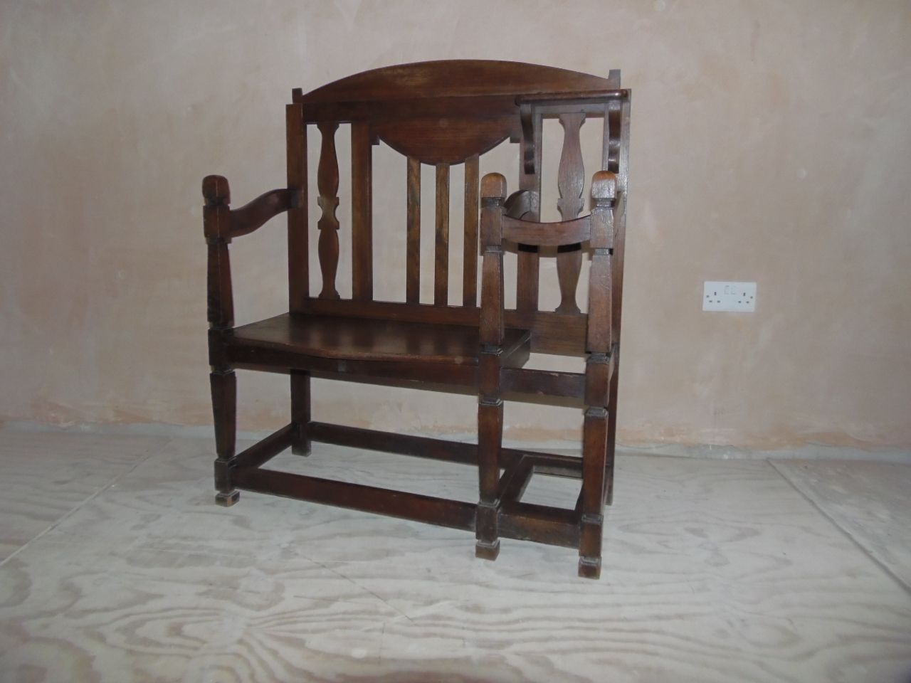 Arts And Crafts Oak Hall Seat And Stand . photo buy