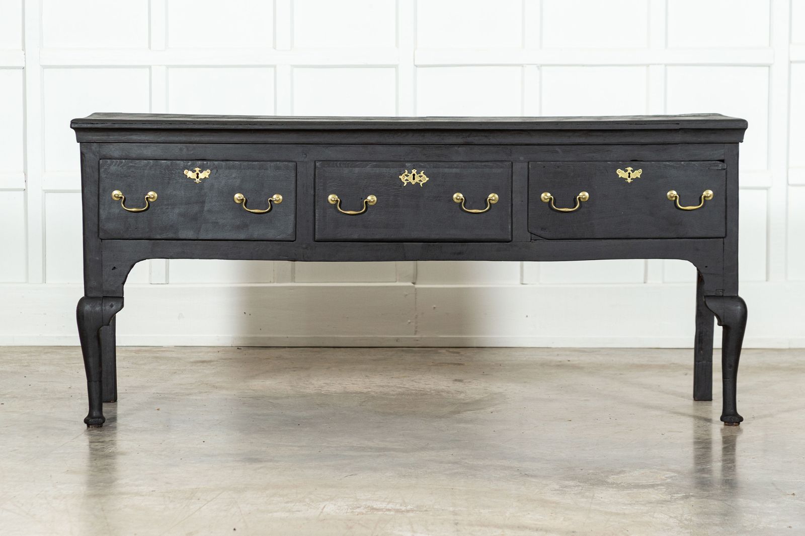 Large 19thc Grain Ebonised English Oak Dresser Base photo furniture