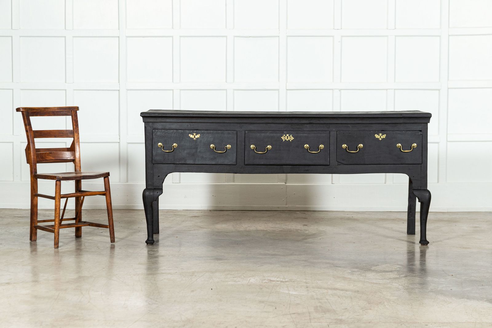 Large 19thc Grain Ebonised English Oak Dresser Base photo buy