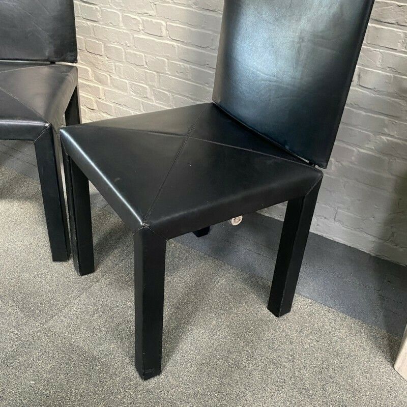 Pair Black Leather Arcalla Chairs For B&B Italia By Paolo Piva   1990's photo Furniture