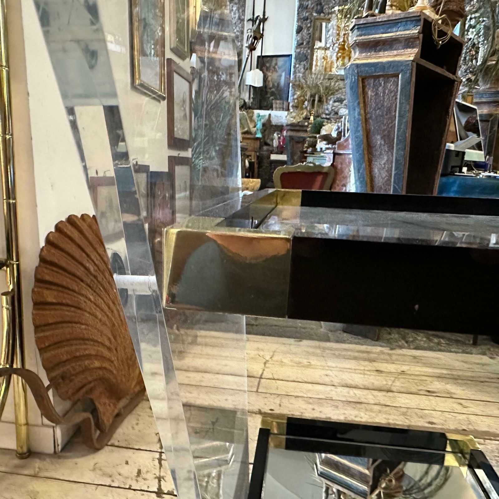 Furniture An Amazing 1960s Mid Century Modern Lucite And Brass Italian Bar Cart photo