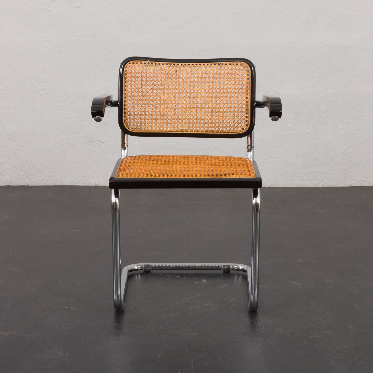 Marcel Breuer Italian Cesca Chair With Armrests By Knoll, 1960 70s photo for sale