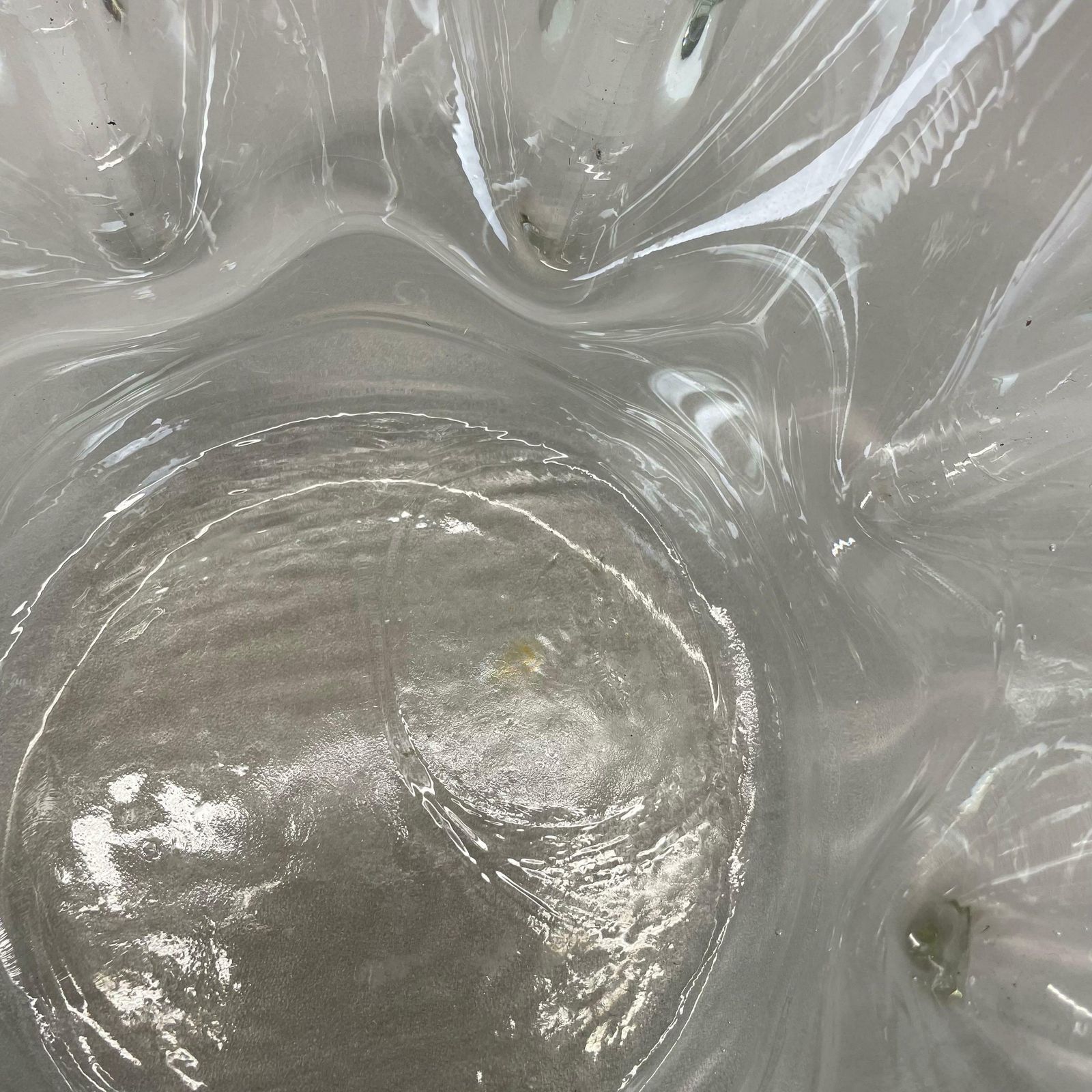 photo buy Large 3.2kg Lucid Glass "Brutalist" Bowl Element Shell Ashtray, France, 1970s