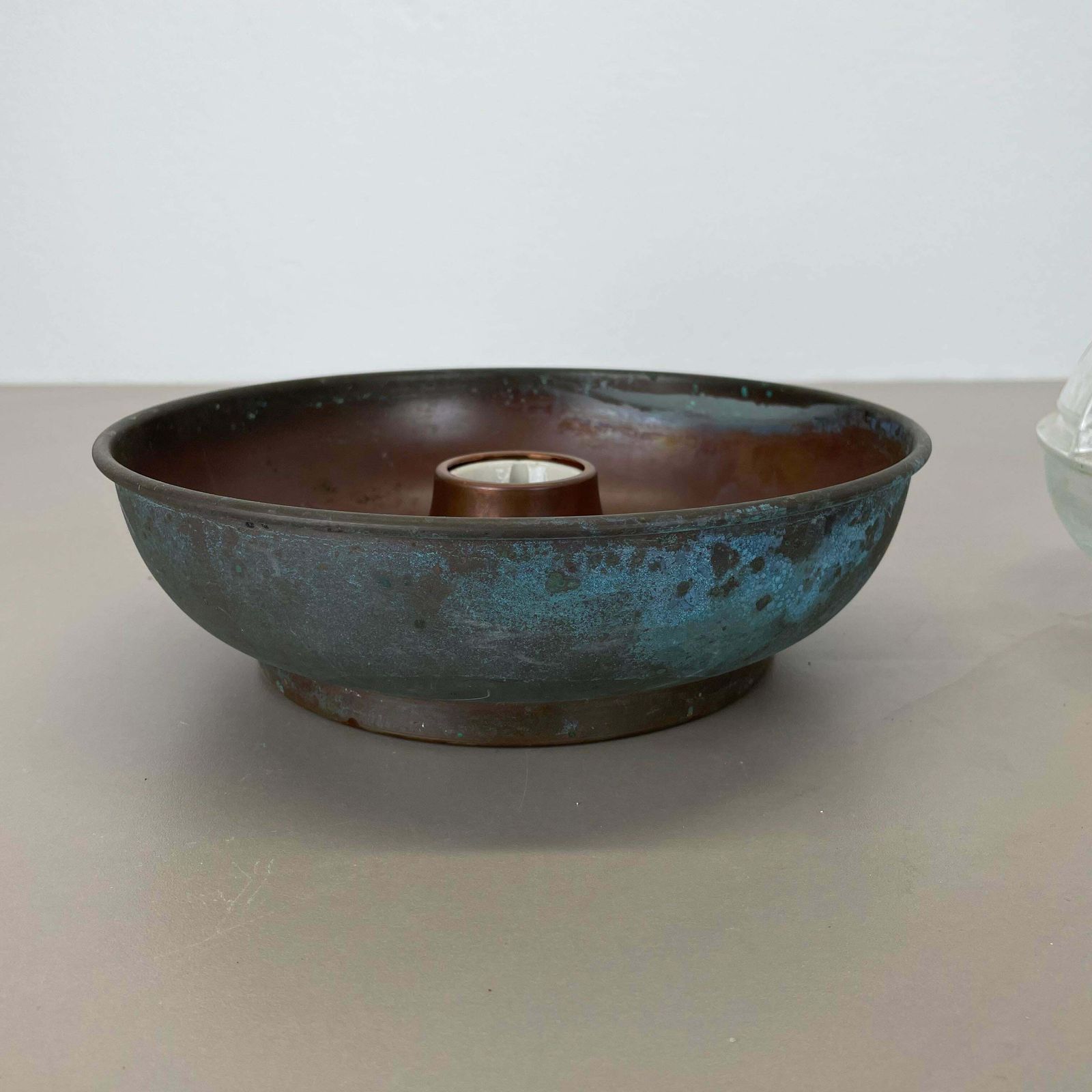 1046.0 Unique Brutalist Boom Copper And Glass Wall Light By Bega Lights, Germany, 1980s photo
