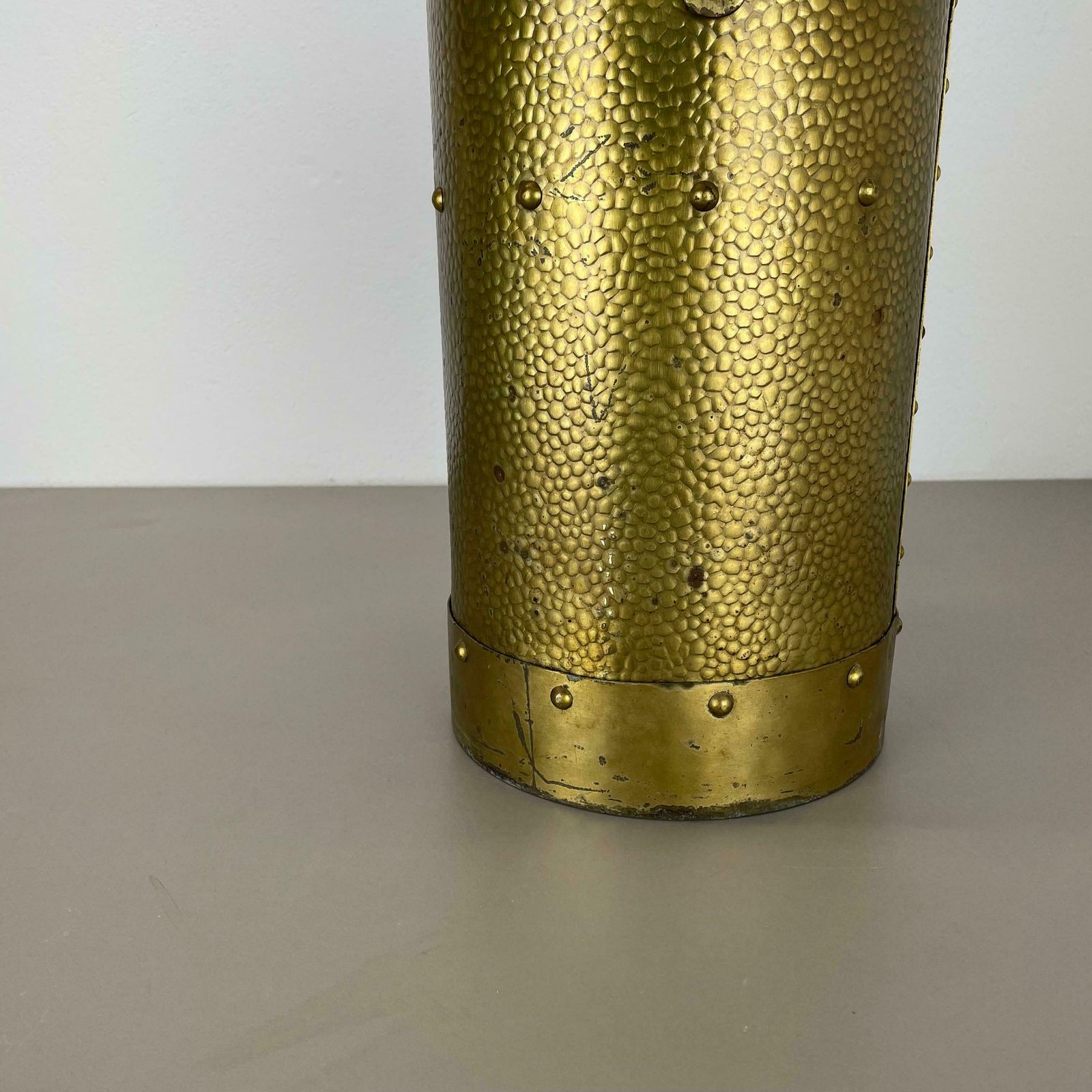 Rare Original Hollywood Regency Bauhaus Brass Umbrella Stand, Austria, 1950s photo 1046.0