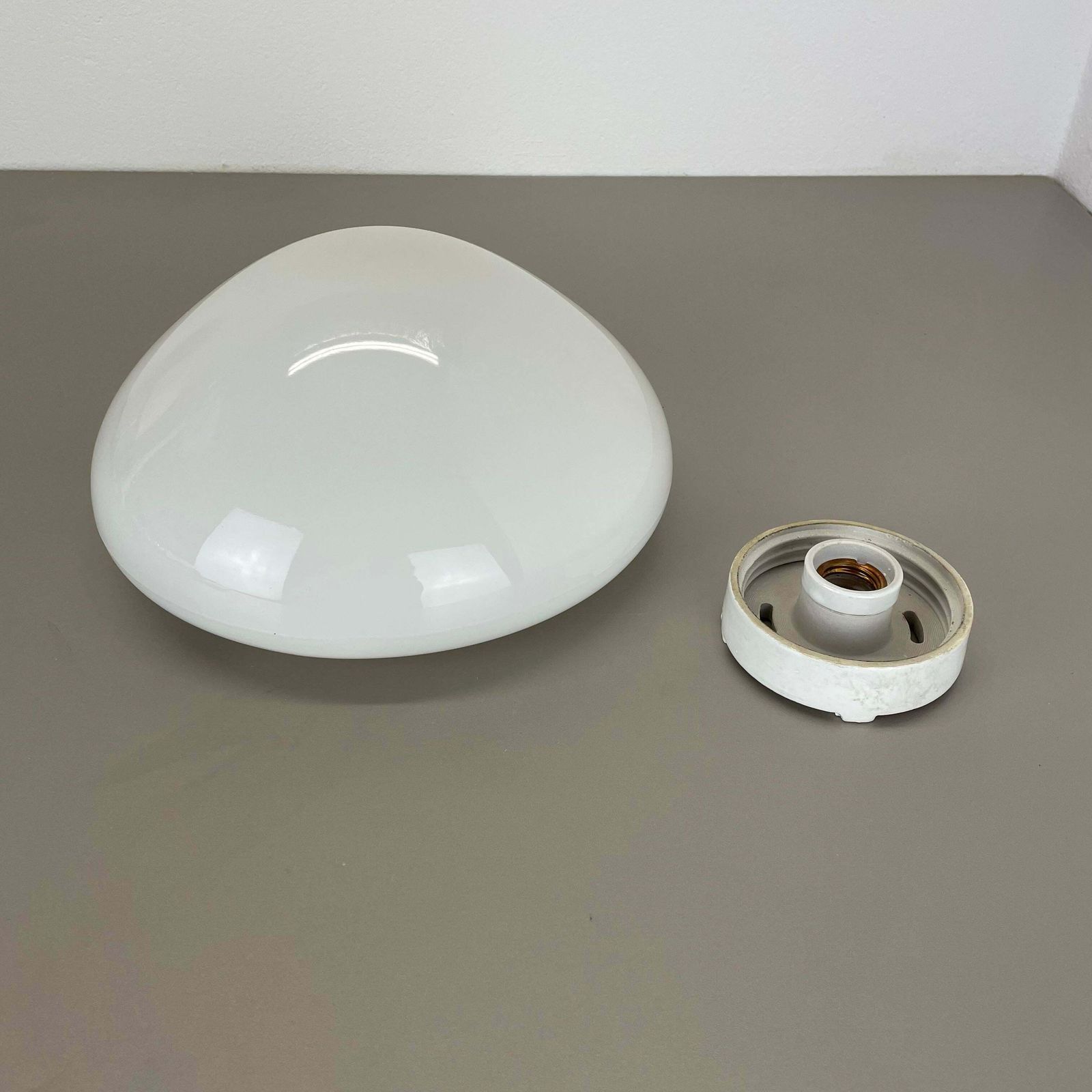 30cm Glass Ceiling Wall Light "Wv339" By Wilhelm Wagenfeld Lindner Germany, 1960 photo 1046.0