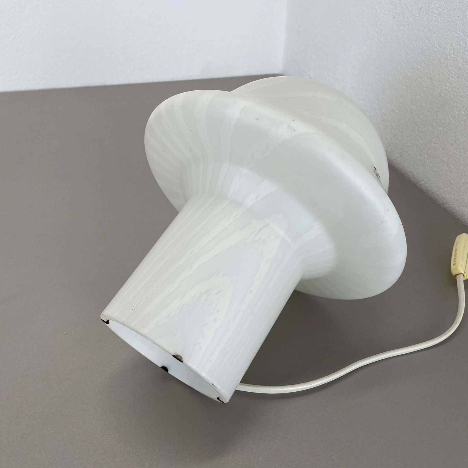 566.0 Original Glass Mushroom Zebrano Desk Light By Peill & Putzler Germany 1970s No2 photo