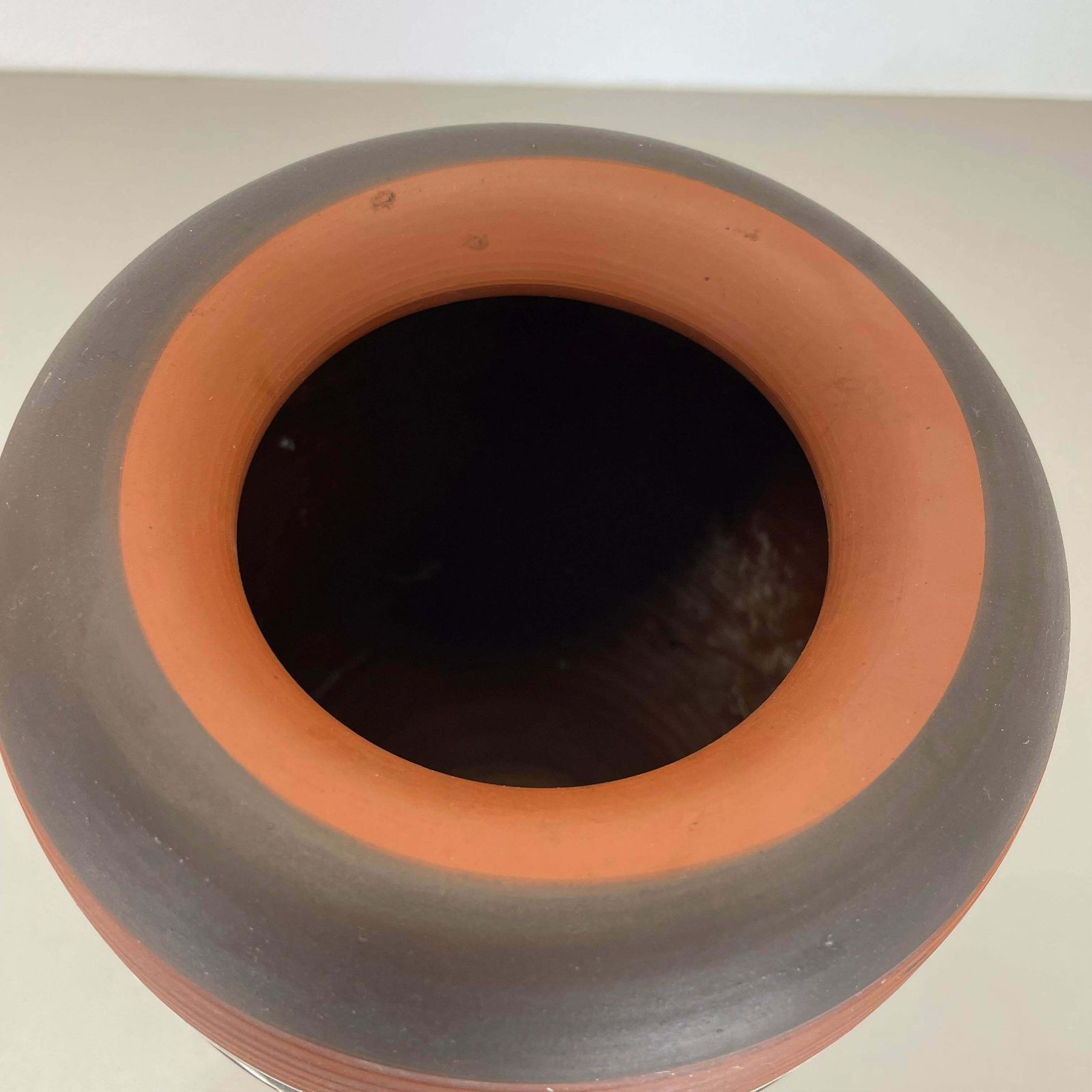 photo for sale Rare 30cm Zig Zag Fat Lava Ceramic Vases By Ilkra Ceramics, Germany 1950s