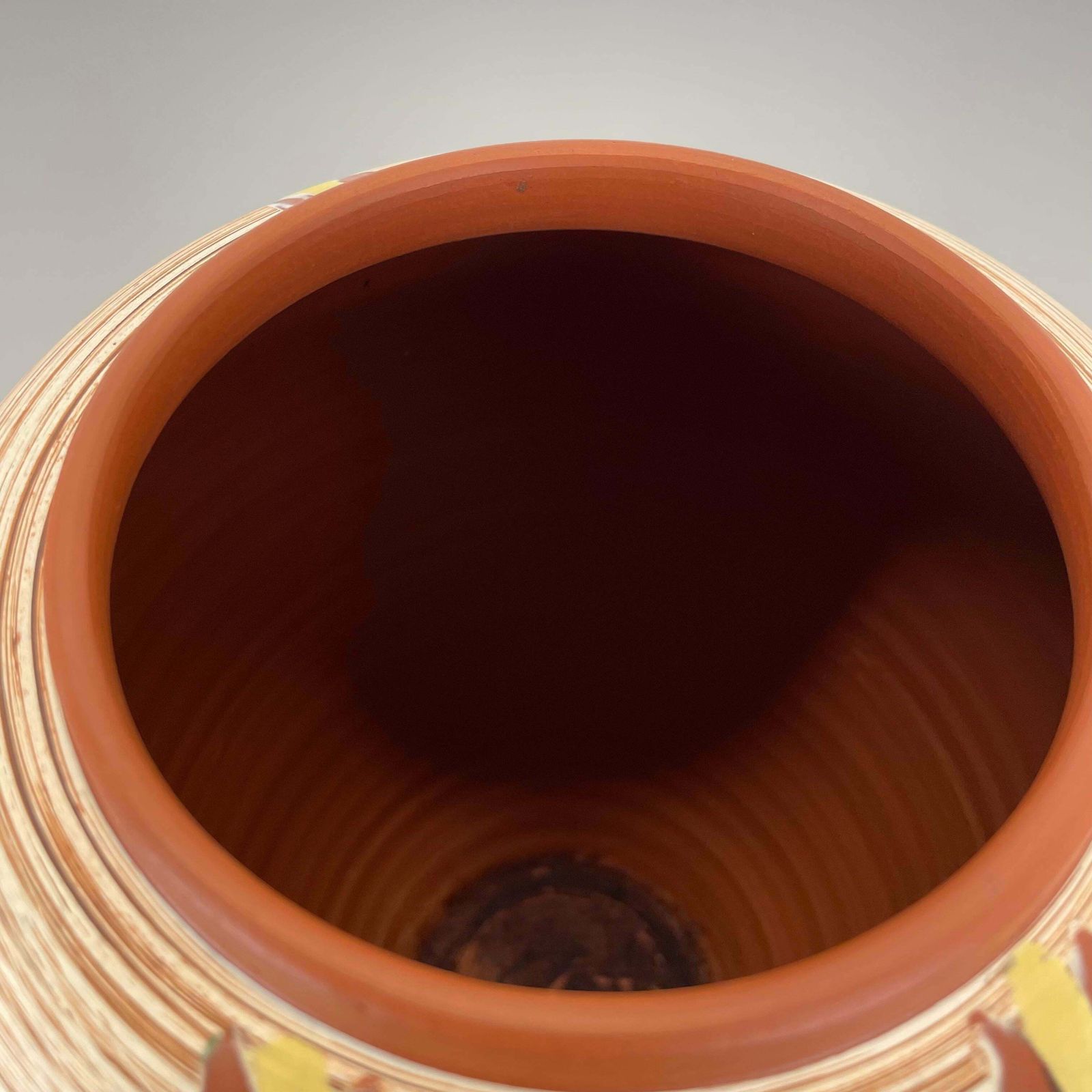 photo furniture Colorful Abstract Bamboo Ceramic Pottery Vase By Eiwa Ceramics, Germany 1950s